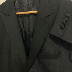 Bespoke Astor & Black Zegna 100% Silk Black Dinner Sport Jacket Blazer 42 R